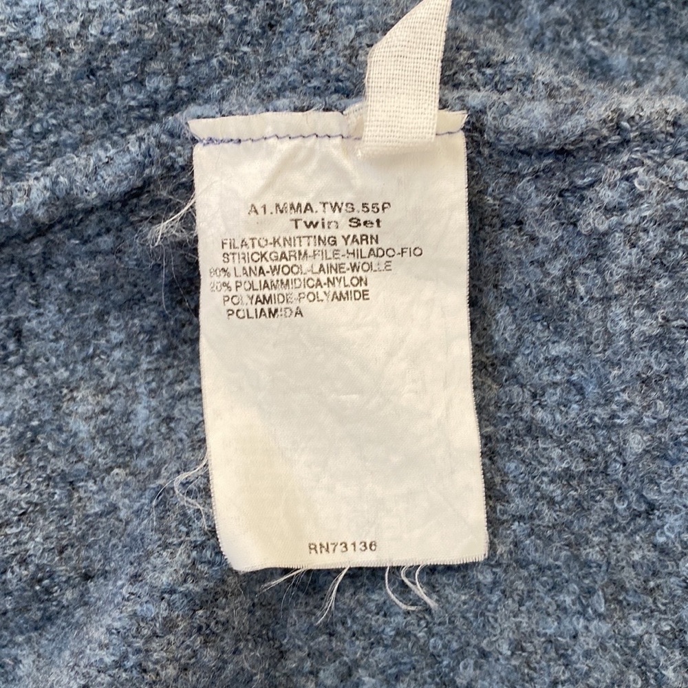 MaxMara Italy Light Blue Open Front Wool Cardigan Sweater - Picture 6 of 8